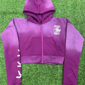 Purple faded crop sweater 🍇